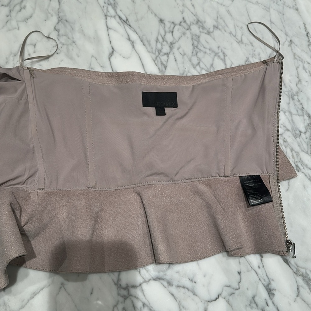 INTERMIX | Tops | Intermix Nora
Suede Top Leather Ruffled Top - Picture 4 of 9